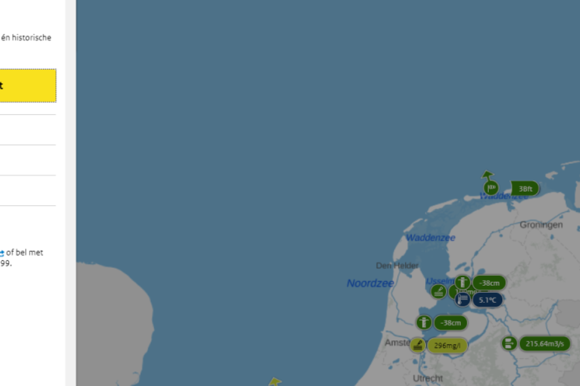 waterinfo nederland printscreen